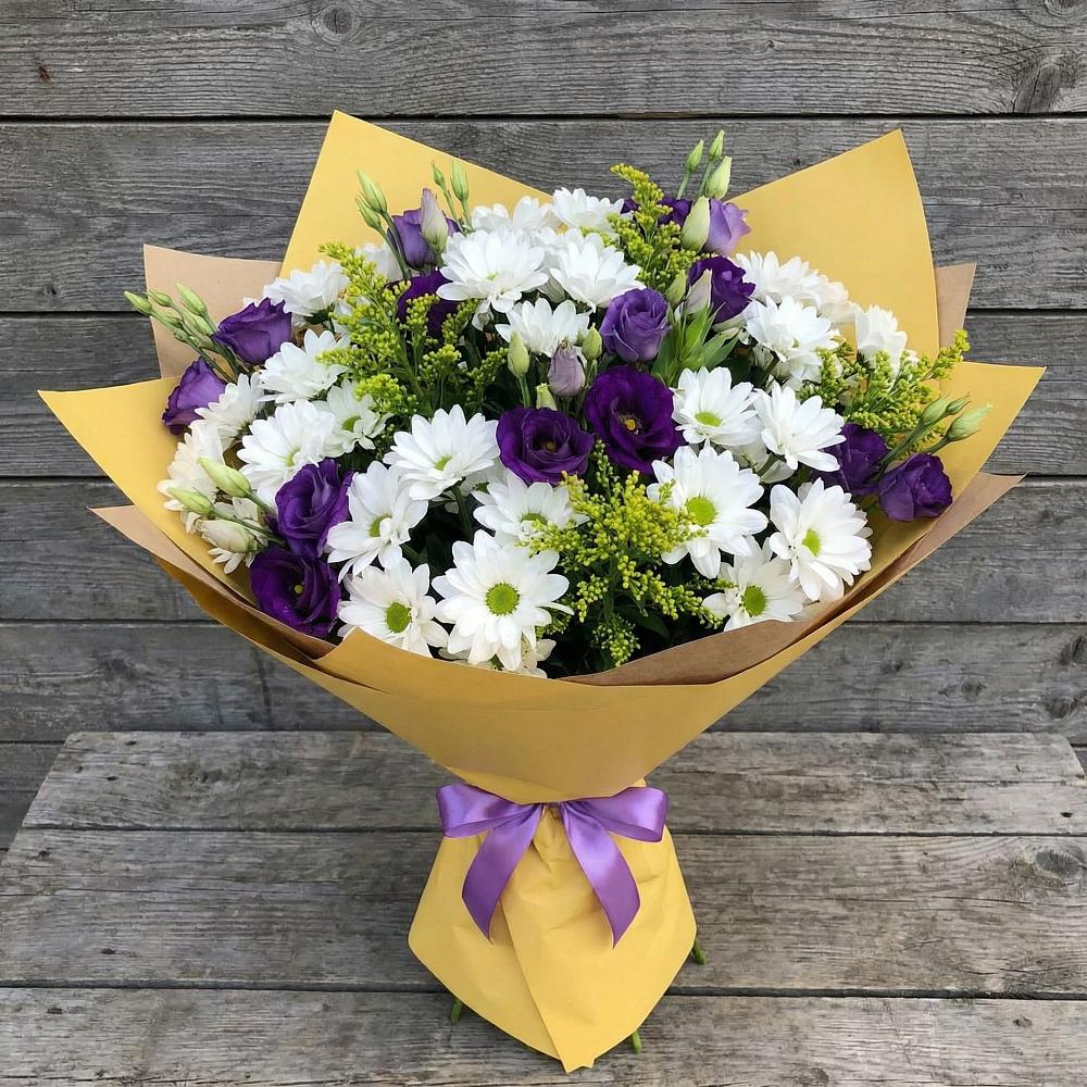 Букет цветов из: Ирисы, Хризантемы и Ромашки в Красновидово