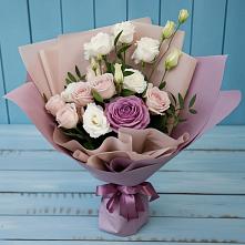 Букет цветов из:  Розы и Лизиантусы в Красновидово
