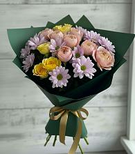 Букет цветов из:  Хризантемы и Розы в Красновидово