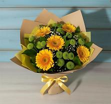 Букет цветов из:  Герберы и Хризантемы в Красновидово
