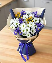 Букет цветов из:  Розы, Ирисы и Хризантемы в Красновидово