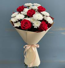 Букет цветов из:  Розы и Хризантемы #REPLACE_PRED# Красновидово