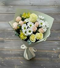 Букет цветов из:  Альстромерии, Розы и Хризантемы в Красновидово