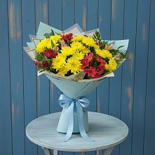 Букет цветов из:  Альстромерии и Хризантемы в Красновидово