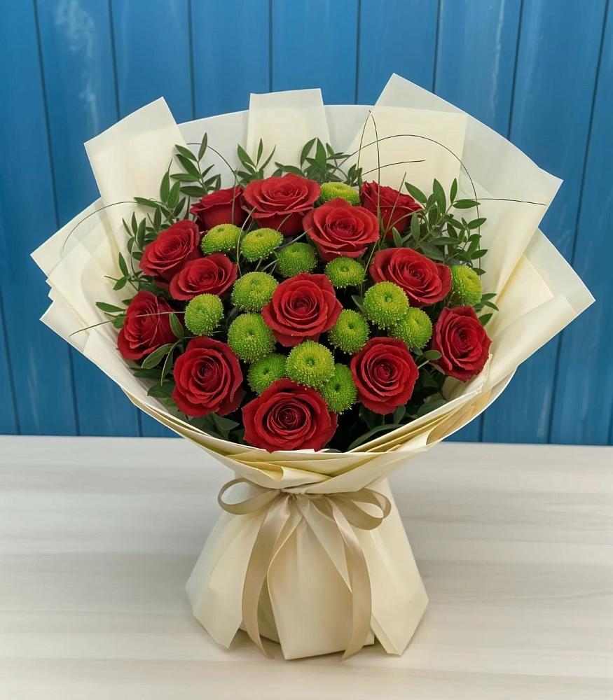 Букет цветов из: Розы и Хризантемы в Красновидово